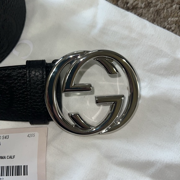 GUCCI MENS WIDE BELT WITH INTERLOCKING G BUCKLE NWT - Picture 5 of 7